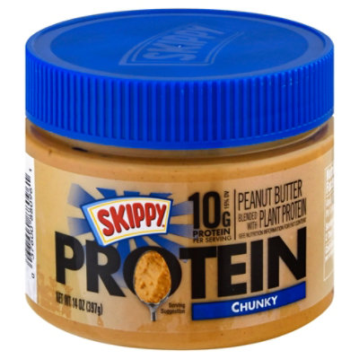 Skippy Protein Peanut Butter Chunky - 14 Oz