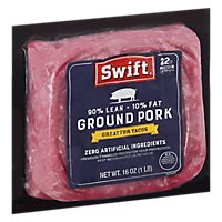 Swift 90% Lean Ground Pork Brick Pack - 1 Lb. - Image 1