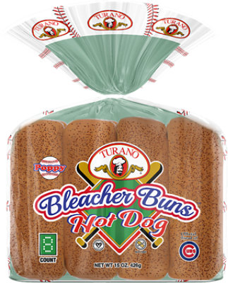 Turano Hot Dog Buns With Poppyseeds - Each - Image 1