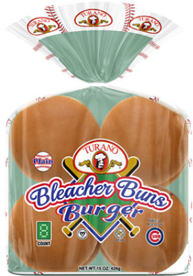 Turano Plain Hamburger Buns 15 Oz - 8 Count - Image 1