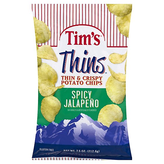 Tims Cascade Jalapeno Thins - 7.5 Oz