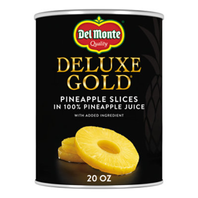 Del Monte Deluxe Gold Pineapple Slices in 100% Pineapple Juice - 20 Oz