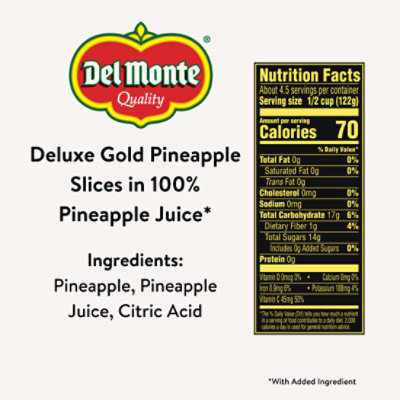 Del Monte Gold Pineapple Slices In Juice - 20 Oz - Image 4