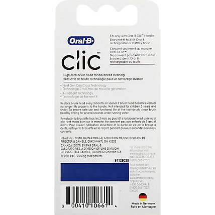 Oral-B Clic Toothbrush Replacement Brush Heads Black - 2 Count - Image 4