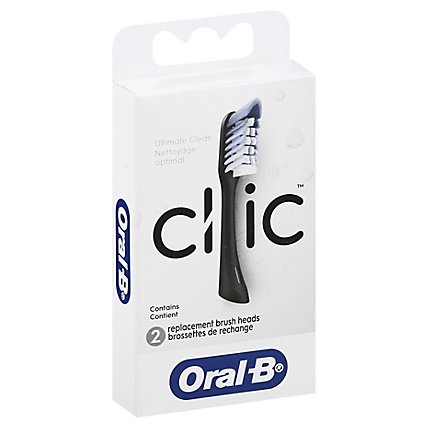 Oral-B Clic Toothbrush Replacement Brush Heads Black - 2 Count - Image 1