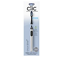 Oral-B Clic Starter Kit Chrome Black Toothbrush Handle with Brush Head and Holder - Each