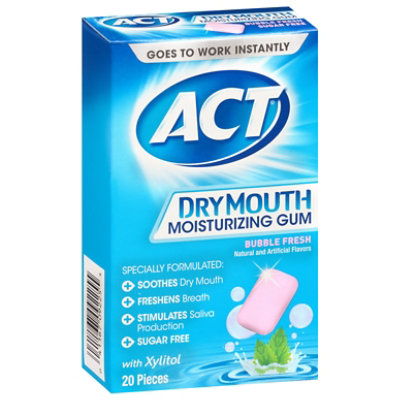 Act Dry Mouth Gum Bubble Fresh - 20 Count