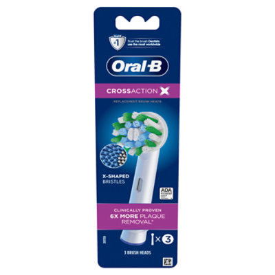 Oral B CrossAction Electric Toothbrush Head Replacement - 3 Count - Image 1