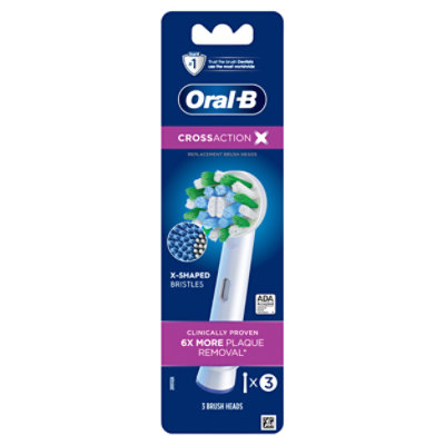 Oral B CrossAction Electric Toothbrush Head Replacement - 3 Count