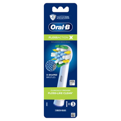 Oral-B FlossAction Electric Toothbrush Replacement Brush Heads - 3 Count - Image 2