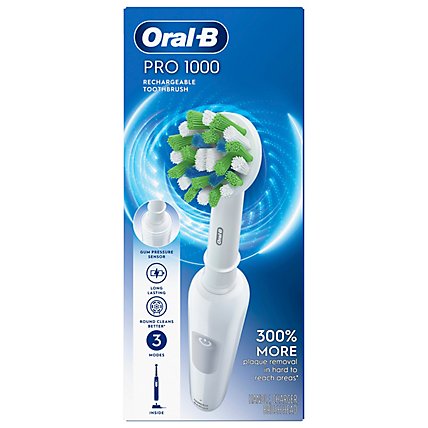 Oral-B Pro 1000 White Rechargeable Toothbrush - Each - Image 2