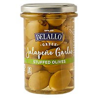 DeLallo Double Stuffed Garlic & Jalapeno Olives - 8 Oz. - Image 1