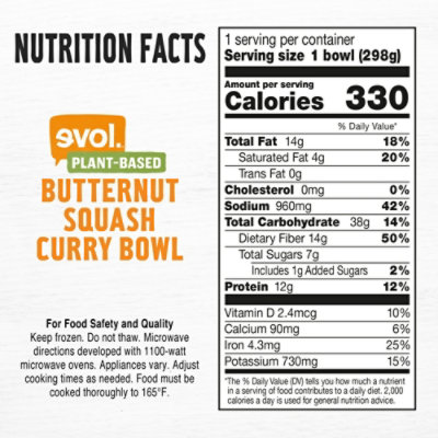 Evol Curry Bowl Plant-Based Butternut Sq - 10.5 Oz - Image 4