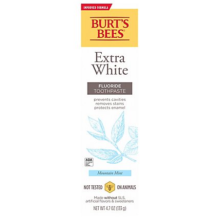 Burt's Bees Extra White Mountain Mint Fluoride Toothpaste 4.7 oz - Image 3