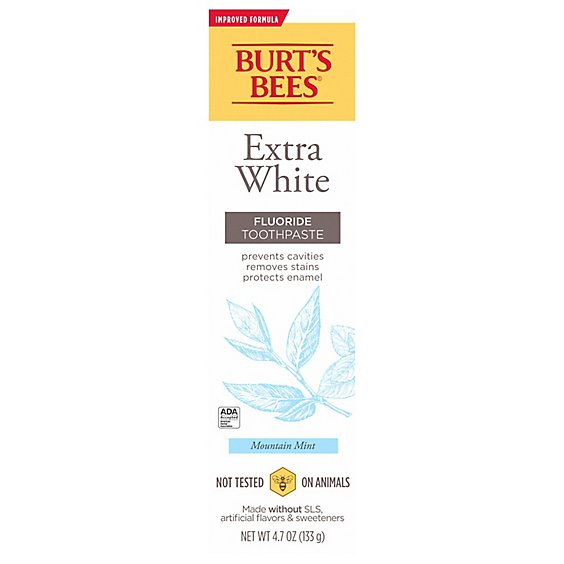 Burt's Bees Extra White Mountain Mint Fluoride Toothpaste 4.7 oz