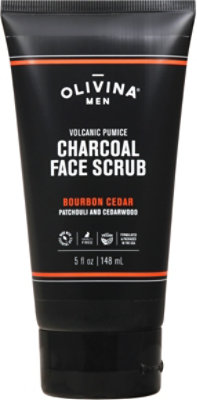 Olivina Charcoal Mens Face Scrub - 5 Oz - Image 2