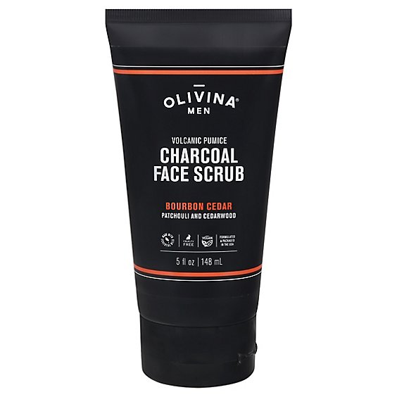 Olivina Charcoal Mens Face Scrub - 5 Oz
