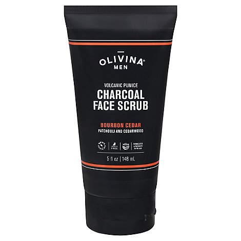 Olivina Charcoal Mens Face Scrub - 5 Oz