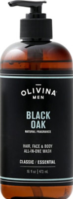 Olivina Black Oak Mens Body Wash - 16 Oz - Image 2