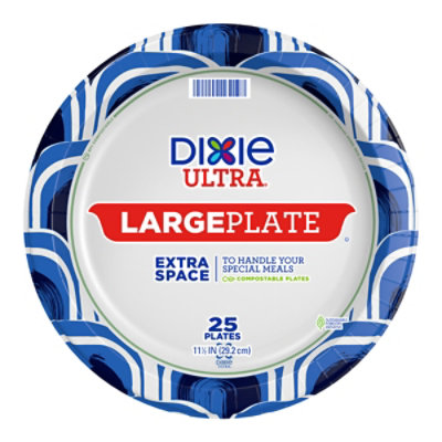 Dixie Ultra 11.5 Inch Large Compostable Plates - 25 Count - Image 4