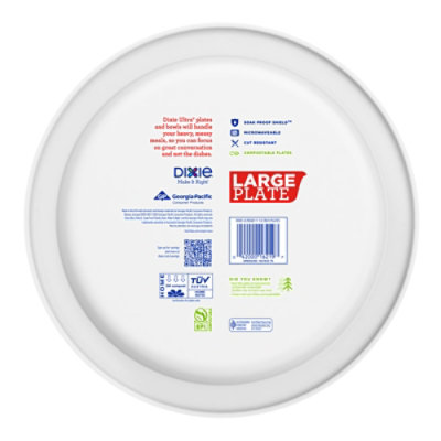 Dixie Ultra 11.5 Inch Large Compostable Plates - 25 Count - Image 8