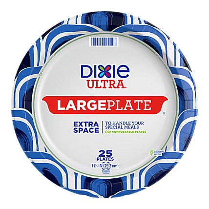 Dixie Ultra Large Printed Paper Plates 11.5 Inch - 25 Count - Image 2