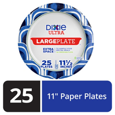  Dixie Ultra Large Printed Paper Plates 11.5 Inch - 25 Count 
