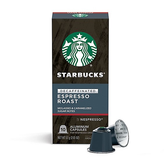 Starbucks by Nespresso Original Line Decaf Espresso Dark Roast Capsules Box 10 Count - Each