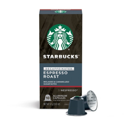 Starbucks by Nespresso Original Line Decaf Espresso Dark Roast Capsules Box 10 Count - Each - Image 1