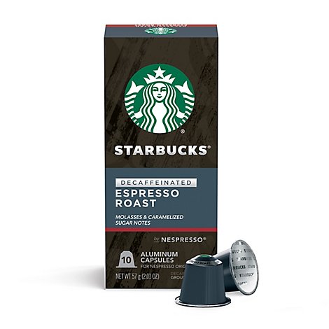 Starbucks Nespresso Decaf Espresso Roast Coffee Pods - 10 Count