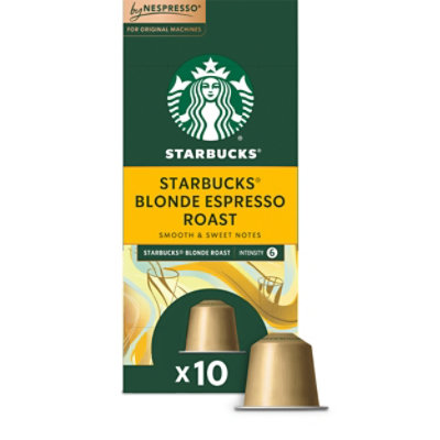 Starbucks by Nespresso Original Line Blonde Roast Espresso Capsules Box 10 Count - Each