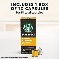 Starbucks by Nespresso Original Line Blonde Roast Espresso Capsules Box 10 Count - Each - Image 2