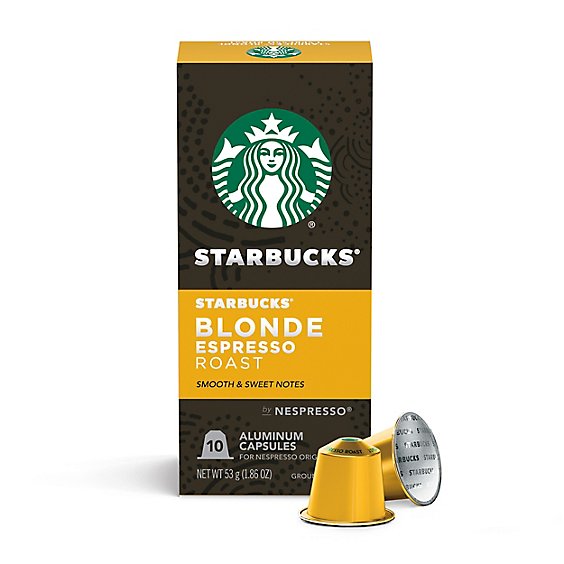 Starbucks by Nespresso Original Line Blonde Roast Espresso Capsules Box 10 Count - Each
