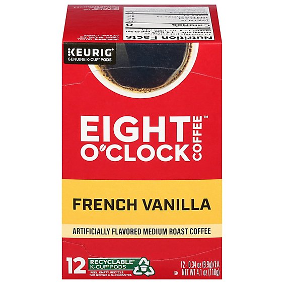 Eight OClock Coffee K Cup Pods Medium Roast French Vanilla - 12 Count