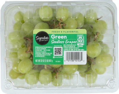 Signature SELECT/FARMS Green Seedless Grapes - 2 Lb
