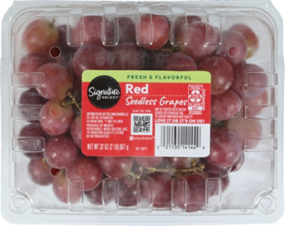 Signature SELECT/FARMS Red Seedless Grapes - 2 Lb
