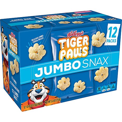 Tiger Paws Jumbo Snax Cereal Snacks 12 Count - 5.4 Oz