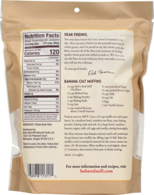 Bobs Red Mill Flour Oat Whole Grain - 20 Oz - Image 4