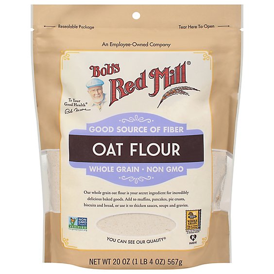 Bobs Red Mill Flour Oat Whole Grain - 20 Oz