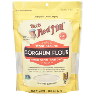 Bobs Red Mill Flour Sorghum Stone Ground Whole Grain Non GMO Gluten Free - 22 Oz - Image 1
