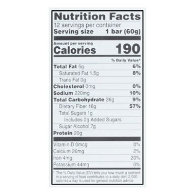 No Cow Protein Bar Peanut Butter Chocolate Chip - 2.12 Oz - Image 4