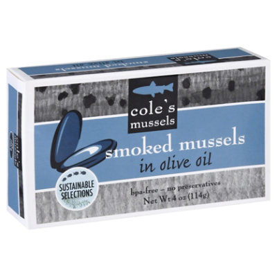 Coles Mussels Smoked In Olive Oil - 3.7 Oz - Image 1