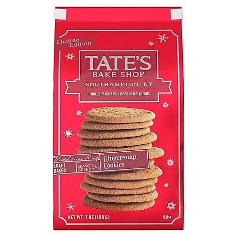 Tate's Bake Shop Gingersnap Cookies Limited Edition Holiday Cookies - 7 Oz