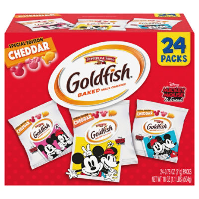 Goldfish Snack Crackers Baked Colors Cheddar 20 Count - 20 Oz