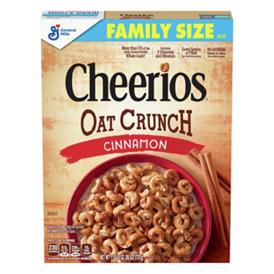 Cheerios Oat Crunch Cereal Cinnamon Family Size 26 Oz Pavilions