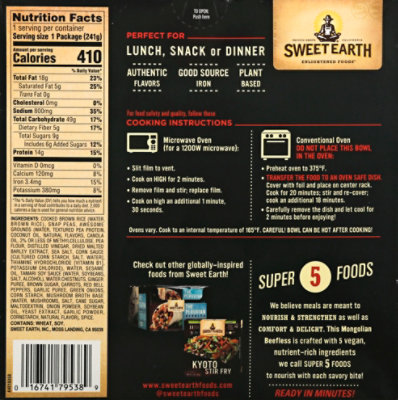 Sweet Earth Awesome Mongolian Beefless Frozen Bowl - 8.5 Oz - Image 6