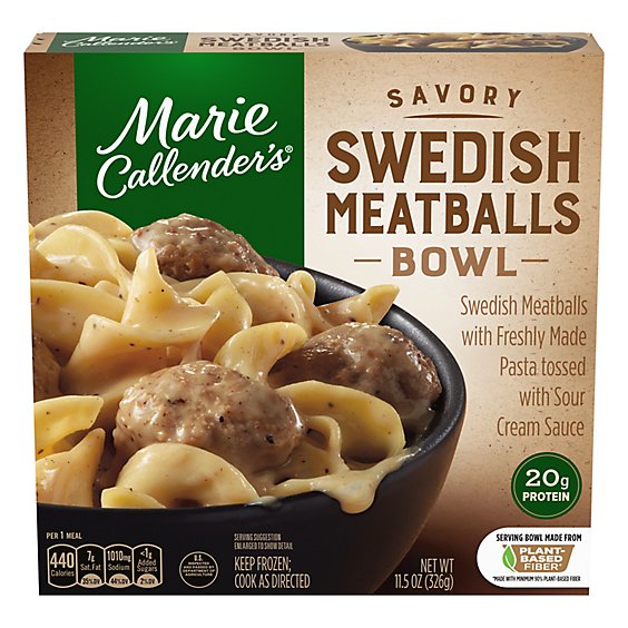 Marie Callender's Swedish Meatballs Bowl Frozen Meal - 11.5 Oz