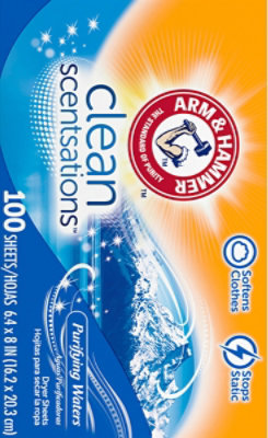 Arm & Hammer Clean Sensations Purifying Waters Fabric Softener Sheets - 100 Count - Image 5
