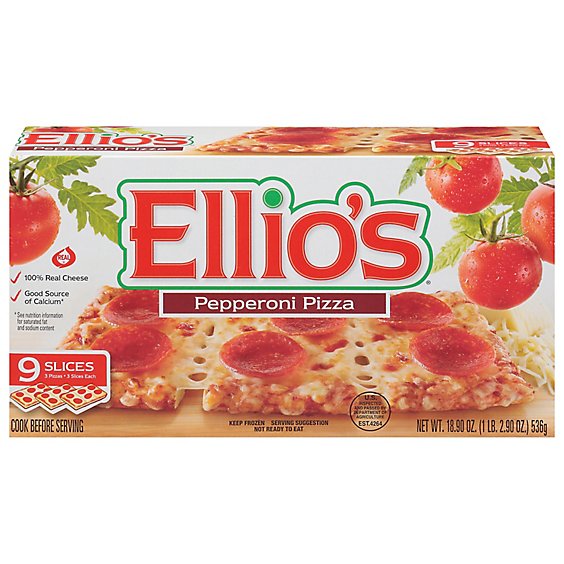 Ellios Pizza Pepperoni 9 Slices Frozen - 18.9 Oz