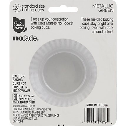 Cake Mate Baking Cups No Fade Metallic Green Standard Size - 24 Count - Image 4